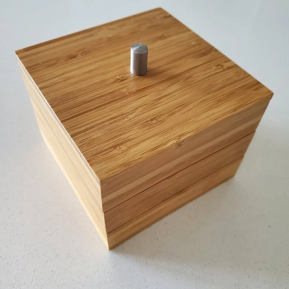 Crate & Barrel 3 Tier Bamboo Box Organizer, Jewelry Box